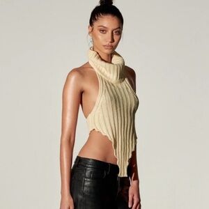 Local European Cream Halter Top